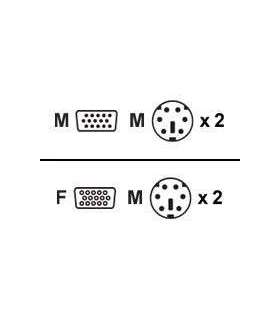 Aten KVM Cable, 1.8M PS/2 2L-1001P