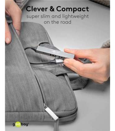 Goobay Slim 4-Port USB Hub, USB-A to USB-C/USB-A, 5 Gbit/s 74458