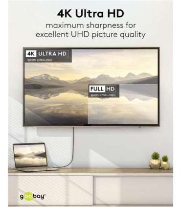 Goobay USB-C to HDMI Cable 4K at 60 Hz, 1 m 75696