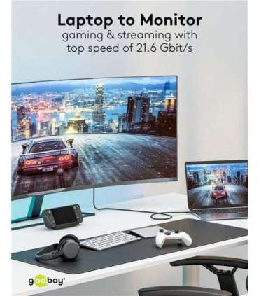 Goobay USB-C to DisplayPort Cable 4K at 60 Hz, 1 m 75704