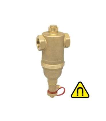 Icma 746 F-F dirt separator for heating and cooling systems with a removable magnetic cartridge