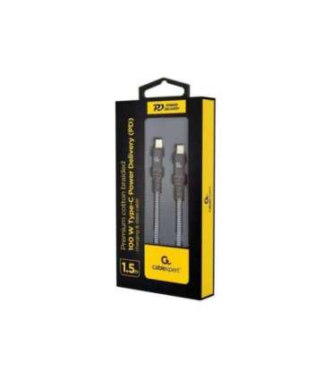 Cablexpert 100 W Type-C Power Delivery (PD) premium charging and data cable, 1.5 m CC-USB2B-CMCM100-1.5M