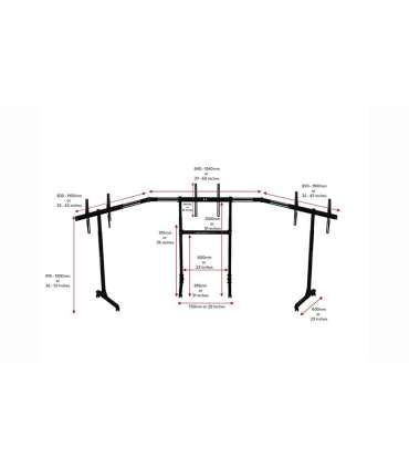 Next Level Racing Floor stand Free Standing Triple Monitor stand 3 x 32- 65 " Maximum weight (capacity) 70 kg |