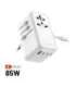 Fixed Voyager 85W travel adapter for EU, UK and USA/AUS, with 4xUSB-C and 1xUSB output Adapter