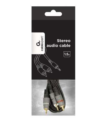 Cablexpert 3.5 mm stereo plug to 2xRCA plugs, gold-plated connectors, 1.5 CCA-352-1.5M
