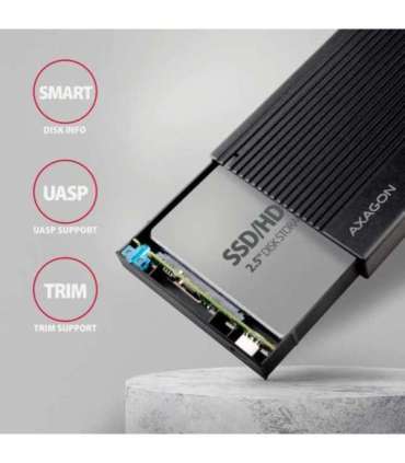 AXAGON USB-C 10Gbps RIBBED Box EE25-GTR