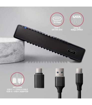 AXAGON USB-C 10Gbps RIBBED Box EE25-GTR