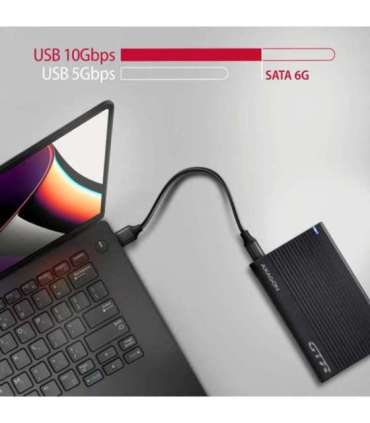 AXAGON USB-C 10Gbps RIBBED Box EE25-GTR