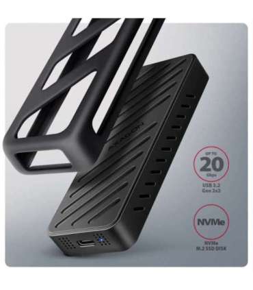 AXAGON USB-C 20Gbps - M.2 NVMe SSD ARMORED Box EEM2-20G