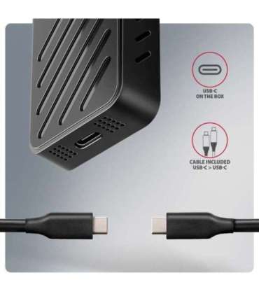 AXAGON USB-C 20Gbps - M.2 NVMe SSD ARMORED Box EEM2-20G