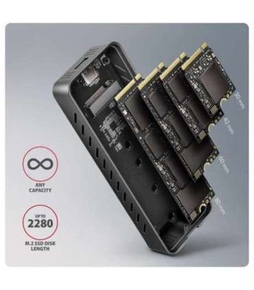 AXAGON USB-C 20Gbps - M.2 NVMe SSD ARMORED Box EEM2-20G