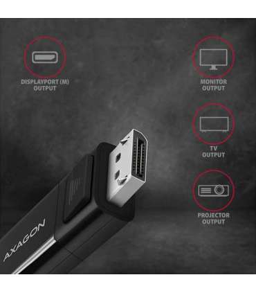 AXAGON Active cable USB-C to DisplayPort 1.8 m