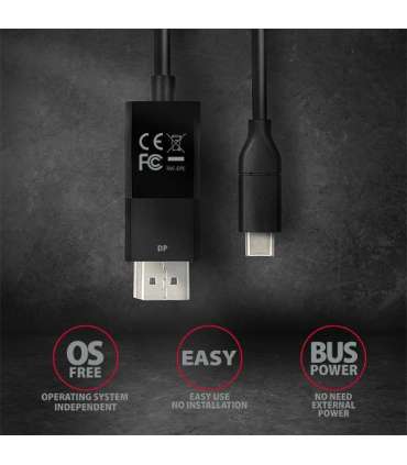 AXAGON Active cable USB-C to DisplayPort 1.8 m