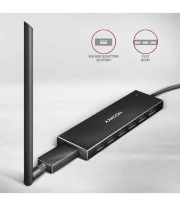 AXAGON SuperSpeed USB-A FLAT Hub HUE-F7A