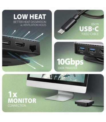 AXAGON USB-C 10Gbps UFO 9in1 Hub HMC-UFO