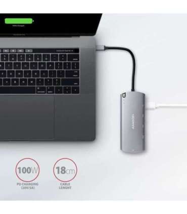 AXAGON SuperSpeed USB-C Combo 6in1 Hub HMC-6M2