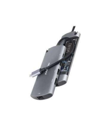 AXAGON SuperSpeed USB-C Combo 6in1 Hub HMC-6M2