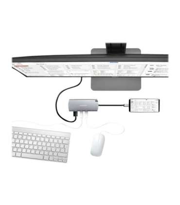 AXAGON SuperSpeed USB-C Combo 6in1 Hub HMC-6M2