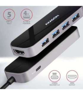 AXAGON SuperSpeed USB-C Combo 6in1 Hub HMC-6H4A