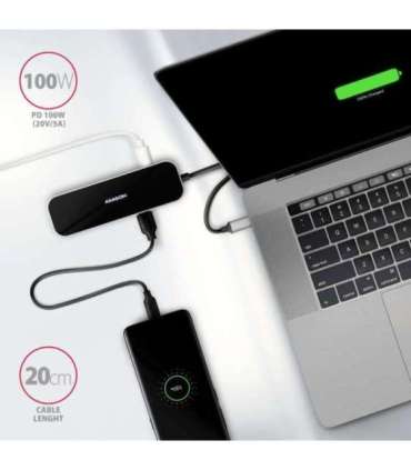 AXAGON SuperSpeed USB-C Combo 6in1 Hub HMC-6H4A