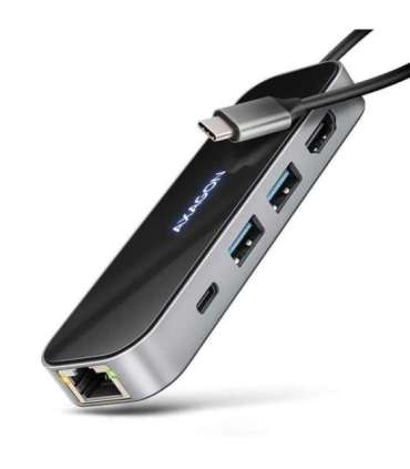 AXAGON USB-C 5Gbps GLASS 6in1 Hub HMC-6GLN