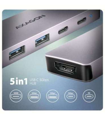 AXAGON USB-C 5Gbps 5in1 Hub HMC-5H60
