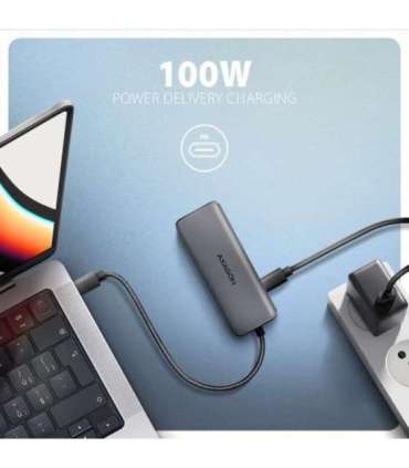 AXAGON USB 5Gbps hub, 3x USB-A, HDMI 4k/30Hz, PD 100W, 100cm USB-C cable HMC-5H