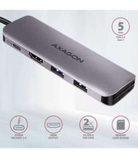 AXAGON SuperSpeed USB-C COMBO 5in1 Hub HMC-5