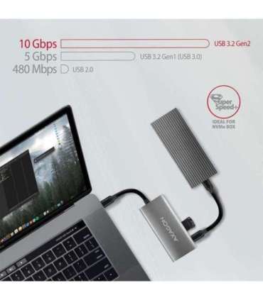 AXAGON SuperSpeed USB-C 10 Gbps SPEEDSTER 4 Hub HMC-4G2