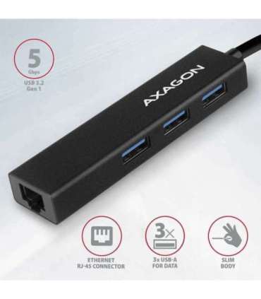 AXAGON SuperSpeed USB-A Hub and Gigabit LAN HMA-GL3A