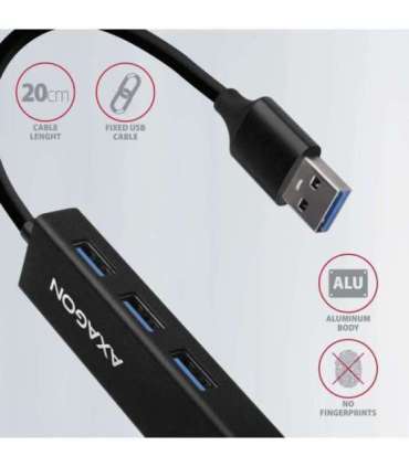 AXAGON SuperSpeed USB-A Hub and Gigabit LAN HMA-GL3A