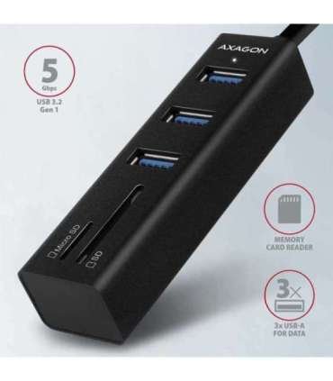AXAGON SuperSpeed USB-A Hub and Card Reader HMA-CR3A