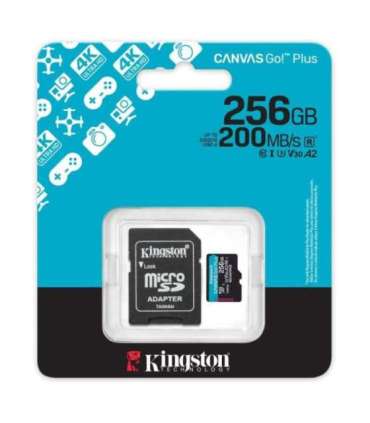 Kingston Canvas Go! Plus 256 GB microSD Flash memory class Class 10, UHS-I, U3, V30, A2