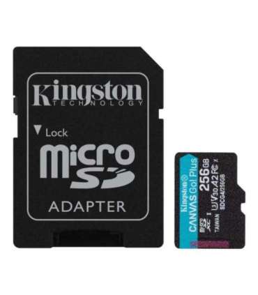 Kingston Canvas Go! Plus 256 GB microSD Flash memory class Class 10, UHS-I, U3, V30, A2