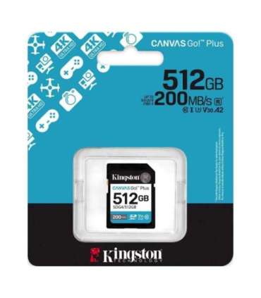 Kingston Canvas Go! Plus 512 GB SD Flash memory class Class 10, UHS-I, U3, V30