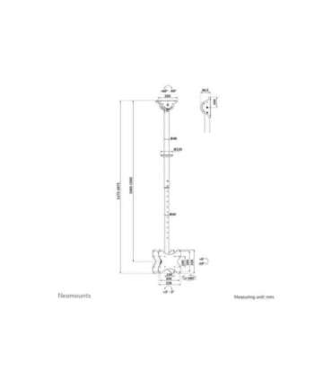 Neomounts CL35-340BL22 Dual Monitor/TV Mount Ceiling Adjustable Height, Rotate, Tilt, Swivel 23-42 " Maximum