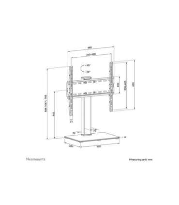 Neomounts Desk Mount DS45-430BL14 TV stand Adjustable Height, Swivel 32-55 " Maximum weight (capacity) 40 kg |
