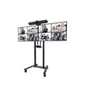 Neomounts Floor stand ADM-875BL2 Dual screen adapter Adjustable Height 42-65 " Maximum weight (capacity) 40 kg |