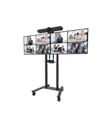 Neomounts Floor stand ADM-875BL2 Dual screen adapter Adjustable Height 42-65 " Maximum weight (capacity) 40 kg |