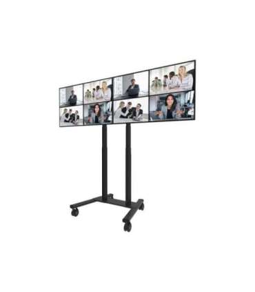 Neomounts Floor stand ADM-875BL2 Dual screen adapter Adjustable Height 42-65 " Maximum weight (capacity) 40 kg |