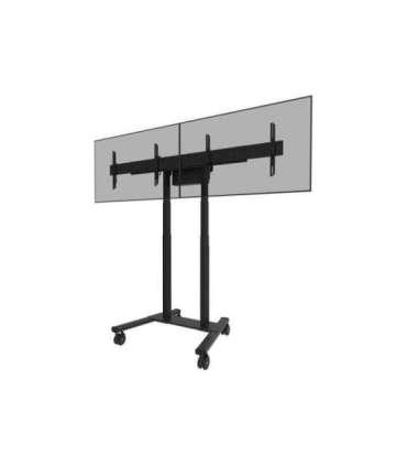 Neomounts Floor stand ADM-875BL2 Dual screen adapter Adjustable Height 42-65 " Maximum weight (capacity) 40 kg |