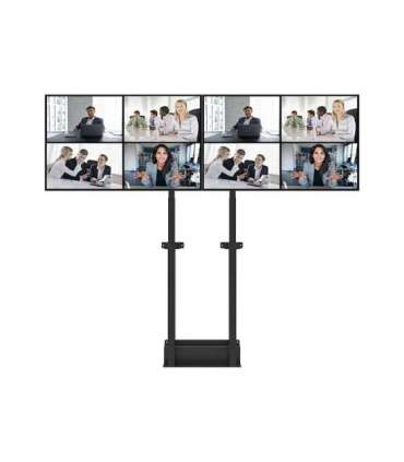 Neomounts Floor stand ADM-875BL2 Dual screen adapter Adjustable Height 42-65 " Maximum weight (capacity) 40 kg |