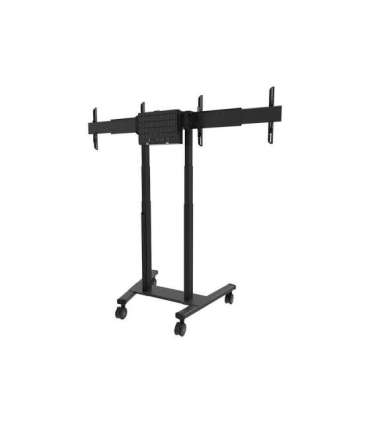 Neomounts Floor stand ADM-875BL2 Dual screen adapter Adjustable Height 42-65 " Maximum weight (capacity) 40 kg |