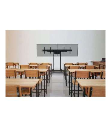 Neomounts Floor stand ADM-875BL2 Dual screen adapter Adjustable Height 42-65 " Maximum weight (capacity) 40 kg |