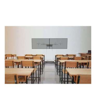 Neomounts Floor stand ADM-875WH2 Dual screen adapter Adjustable Height 42-65 " Maximum weight (capacity) 40 kg |