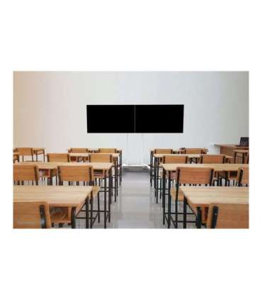 Neomounts Floor stand ADM-875WH2 Dual screen adapter Adjustable Height 42-65 " Maximum weight (capacity) 40 kg |