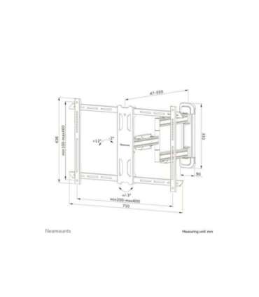Neomounts Wall mount WL40S-850BL16 TV mount wall Full motion, Tilt, Swivel 40-70 " Maximum weight (capacity) 45