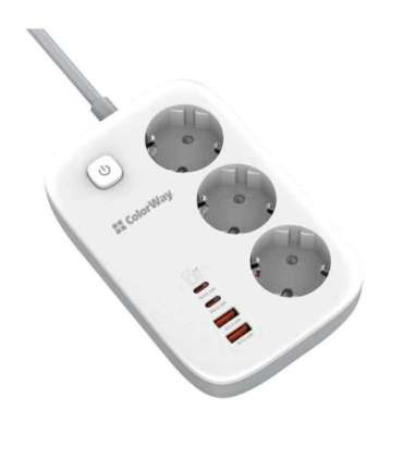 ColorWay Power Socket CW-CHE34PDW