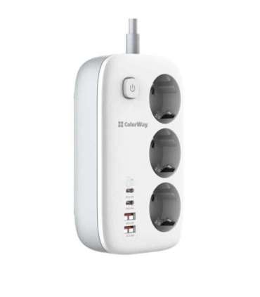 ColorWay Power Socket CW-CHE34PDW