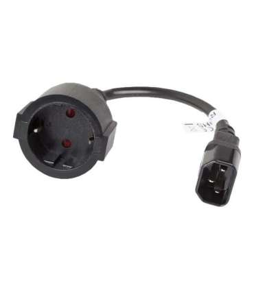 Lanberg IEC 320 C14 to Schuko Adapter Cable for UPS CA-C14E-10CC-0018-BK